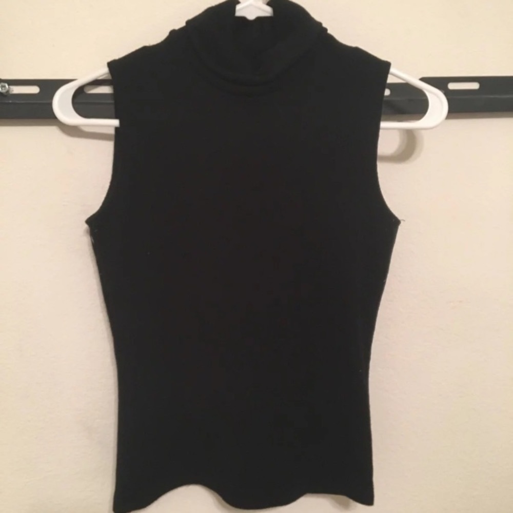 Black Sweater Turtleneck Tank Top M